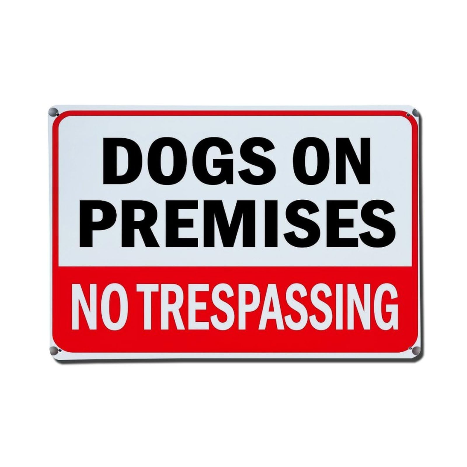 Dogs On Premises No Trespassing_2 Metal Tin Sign Plaque