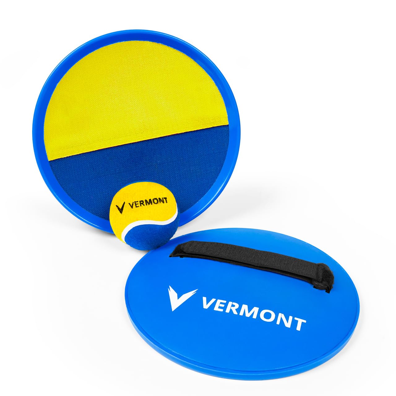 Vermont Toss and Catch Ball Set | Hook and Loop Hand Pads with Ball for Kids & Adults – Active Outdoor Coordination Trainer for Leisure and Fitness