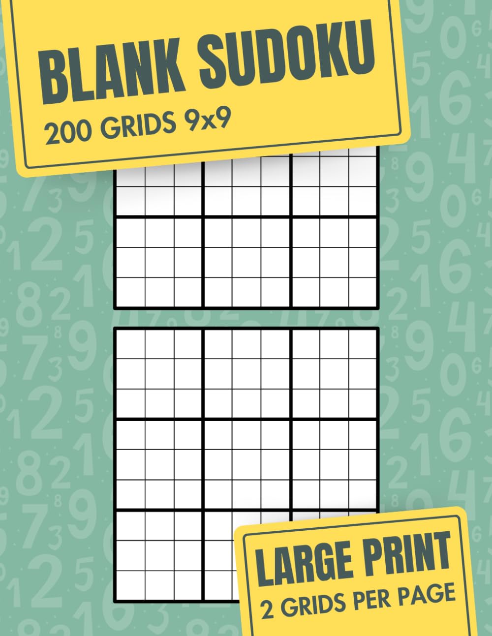 Blank Sudoku 200 Classic Empty Grids 9x9: Large Print, 2 Empty Sudoku Sheets Per Page