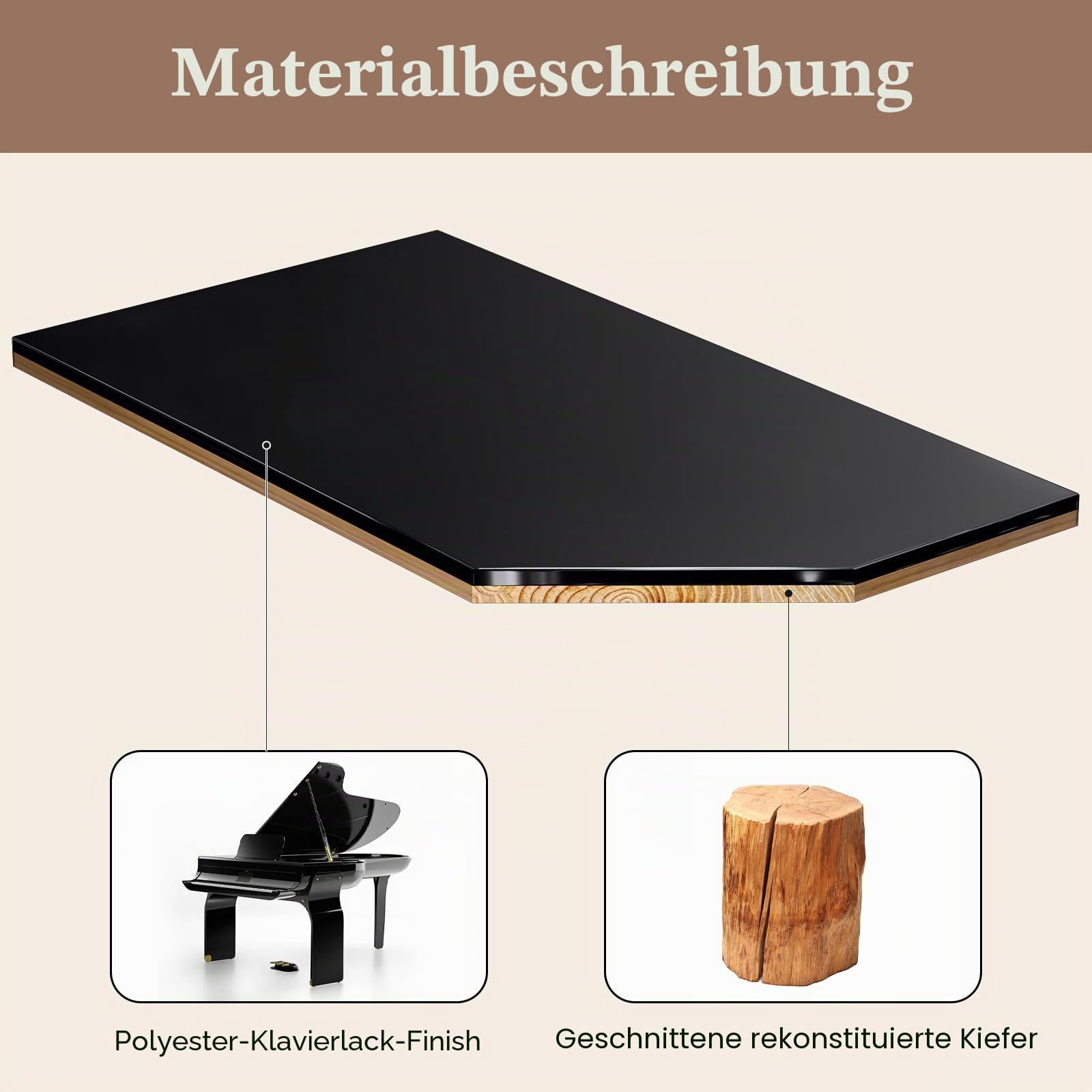 ProCase Holz-Uhrenbox für Herren, 6 Fächer, Herren-Uhren-Organizer mit Glasplatte, 2-stöckiges lackiertes Vitrine für Armbanduhr-Aufbewahrung – Schwarz