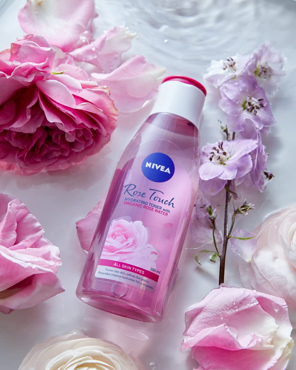 NIVEA Rose Touch Tonik nawilżający do twarzy z organiczną wodą różaną 200 ml