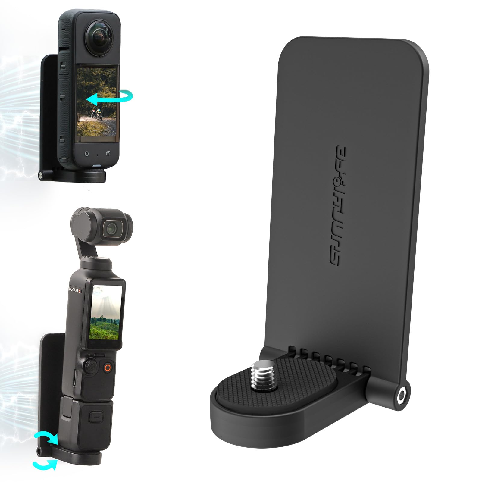 Magnetic Mount Stand Compatible with Insta360 X4 X5, with 1/4″ Screw Action Camera Accessories for Insta 360 x5/x4/x3/go 3s/DJI Osmo Pocket 3/GoPro