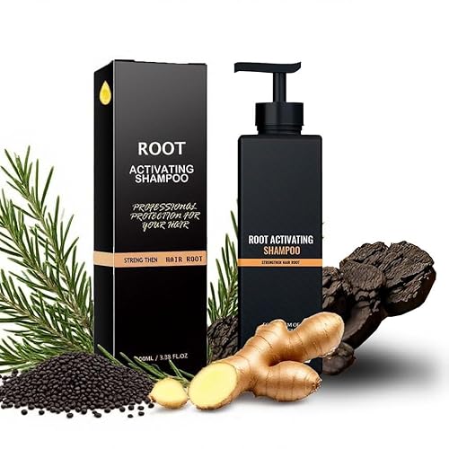 Champú activador de raíces, champú para el crecimiento del cabello, cuero cabelludo de limpieza profunda, fórmula natural, con efectos hidratantes y