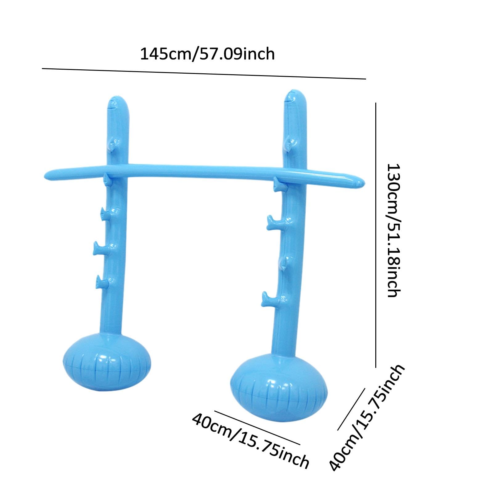 Inflable Barra de Salto Altura Portátiles Juguete Salto Infantil Accesorio Deportivo Altura Ajustable PVC Ligero Fácil Translado para, Azul