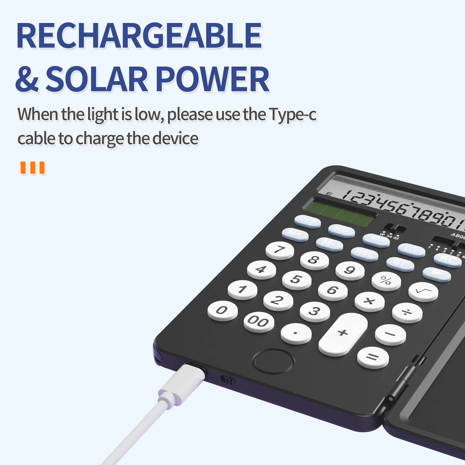 NEWYES Basic Calculator Upgraded with 6.5 Inch Writing Pad,Erasable LCD Writing Tablet with 12-Digit Pocket Standard Calculator 2 in 1 Function Rechargeable Portable for Office School (Black)