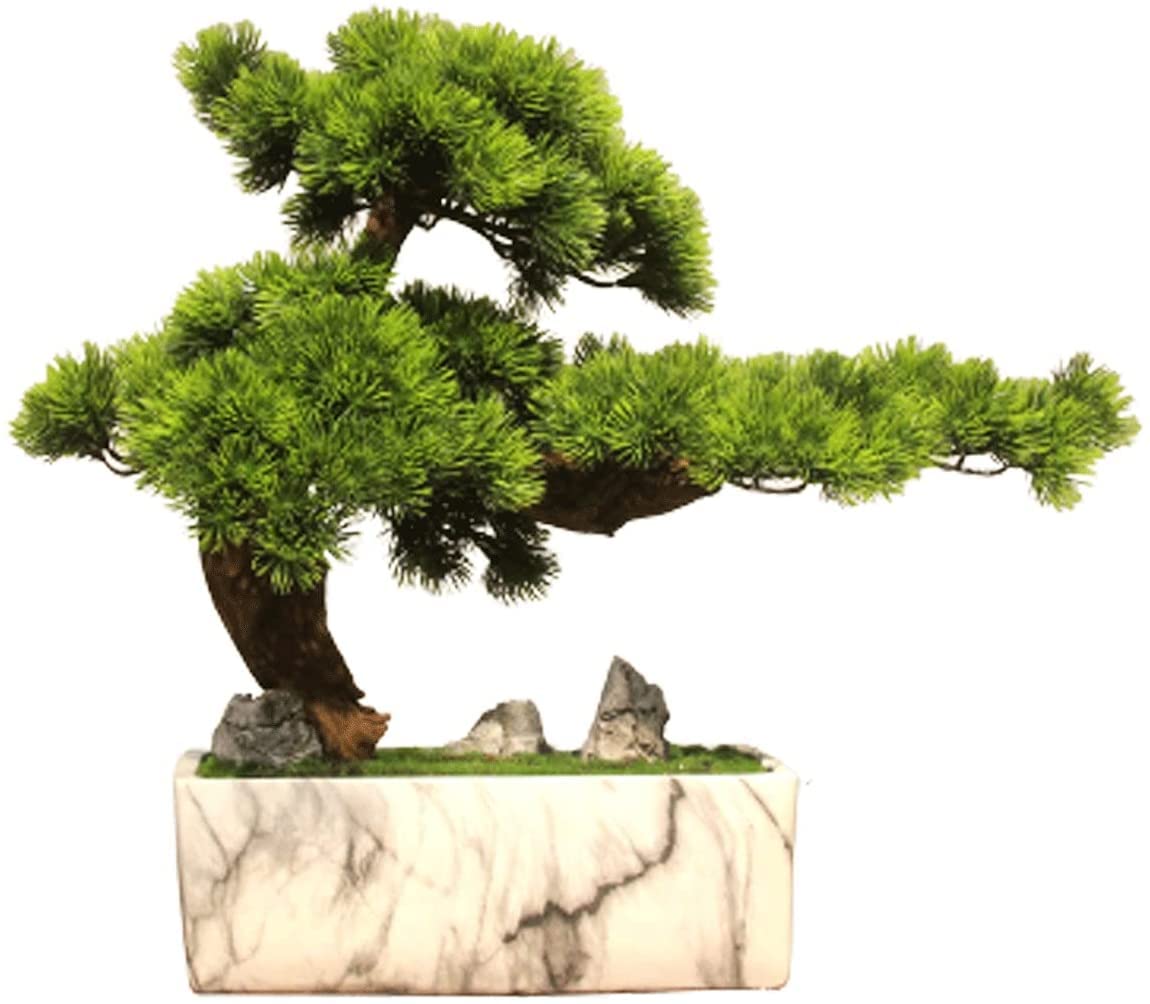 CAFIEDR Artificial Bonsai Tree 18 Inch Imitation Marble Artificial Bonsai Pine Plastic Fake Pine Plant, Indoor And Outdoor Decoration.