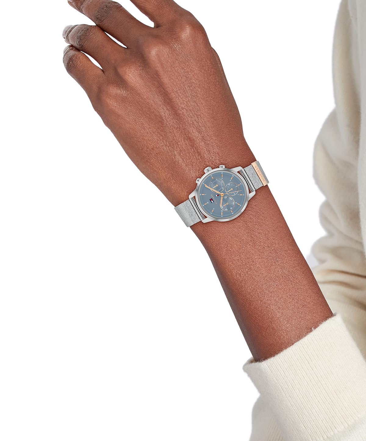 Tommy Hilfiger Multi Zifferblatt Quarz Uhr für Damen mit Edelstahlarmband