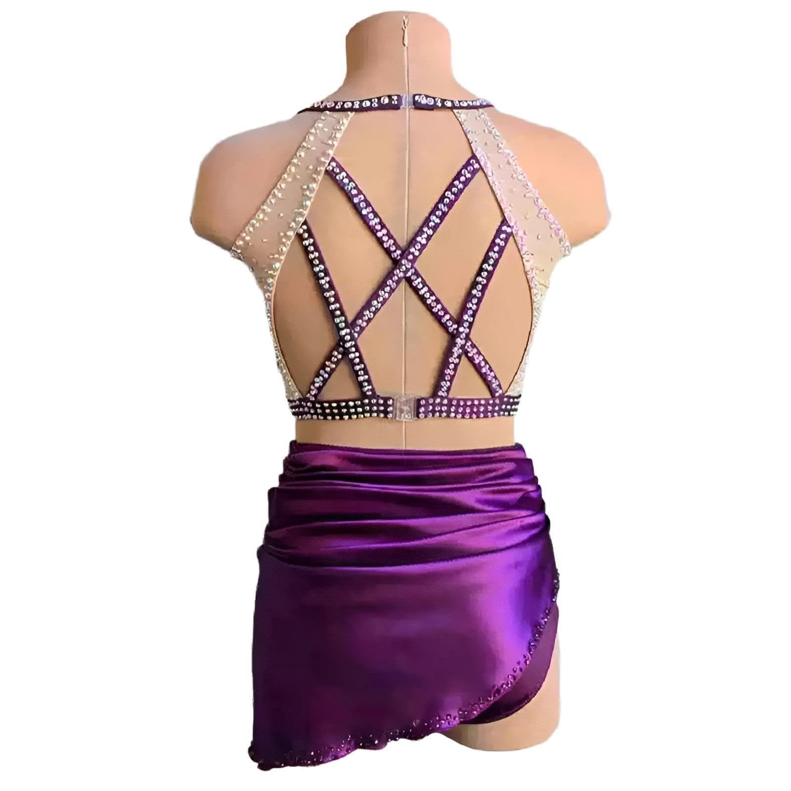 Costume danza lyrical con strass for ragazza e donna