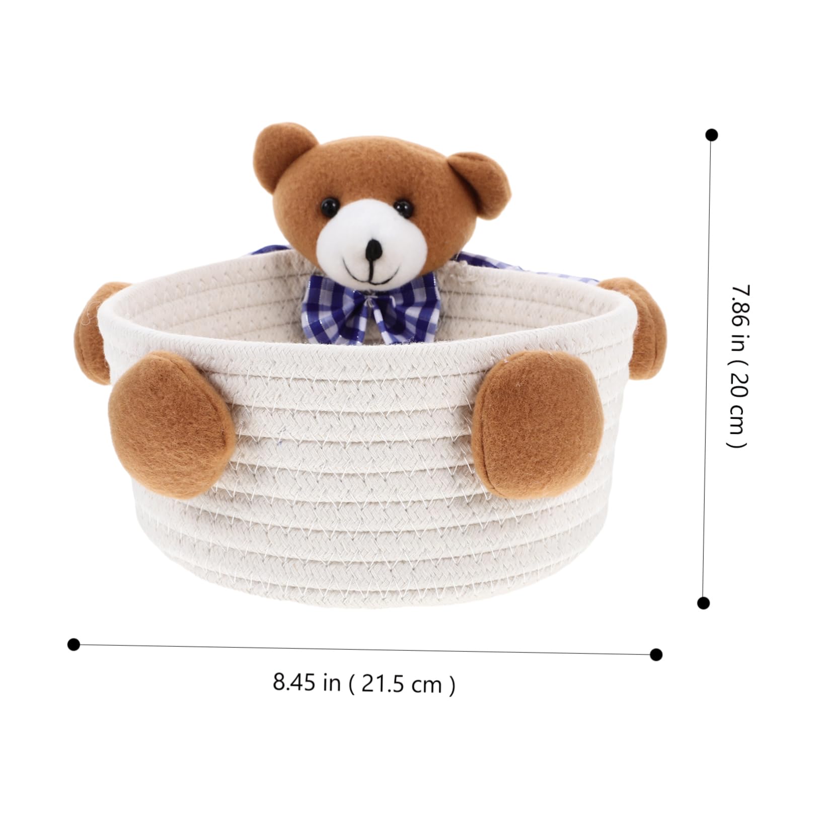 Adorable Rope Bear Storage Basket Woven Organizer for Shelves Versatile Snack and Bin Fun Home Decor with Whimsical Design