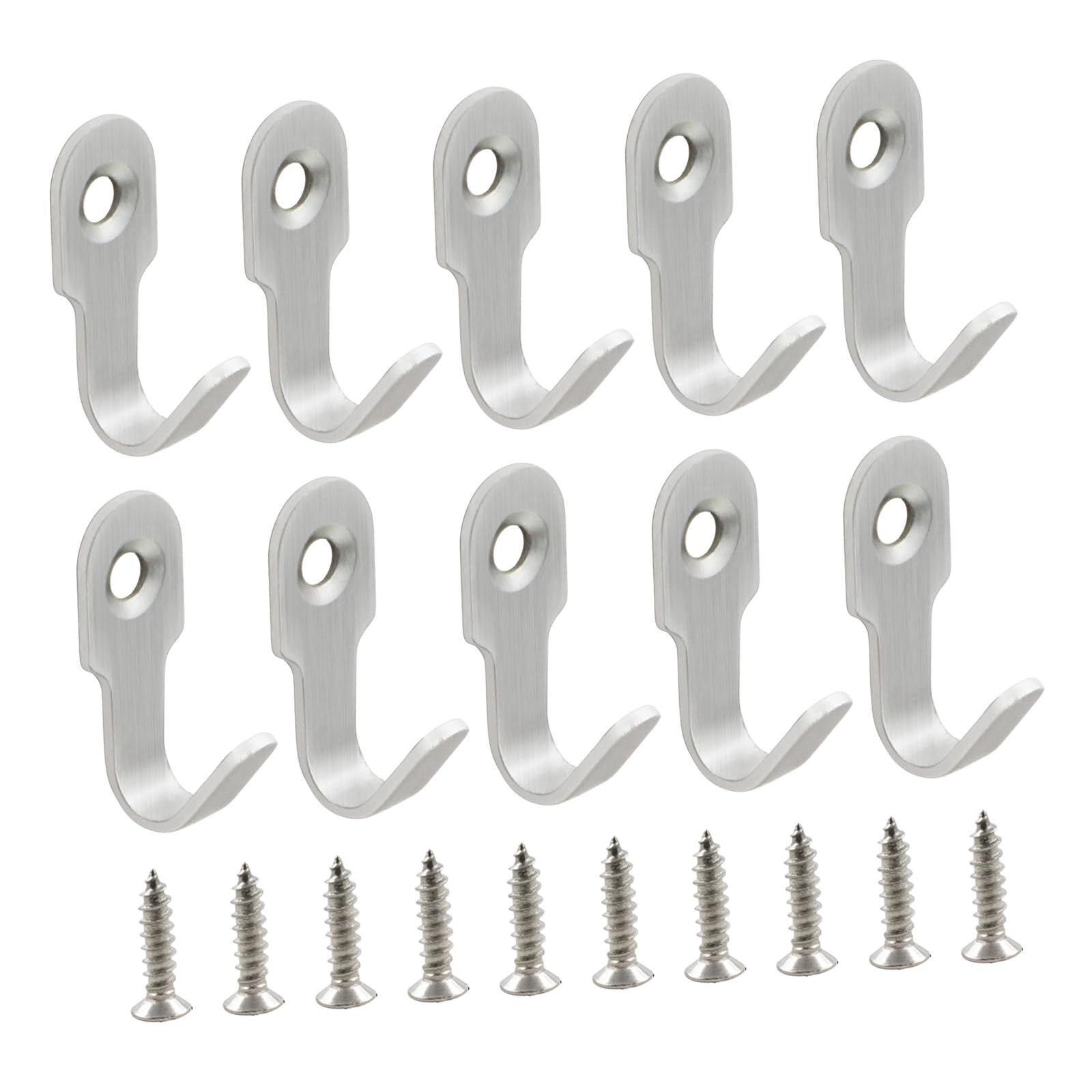 KAHDGSS 10Pcs Simple Design Metal Hook Sturdy Home Storage Hangers for Hanging Backpacks Robes Decor Household Items Single Hook