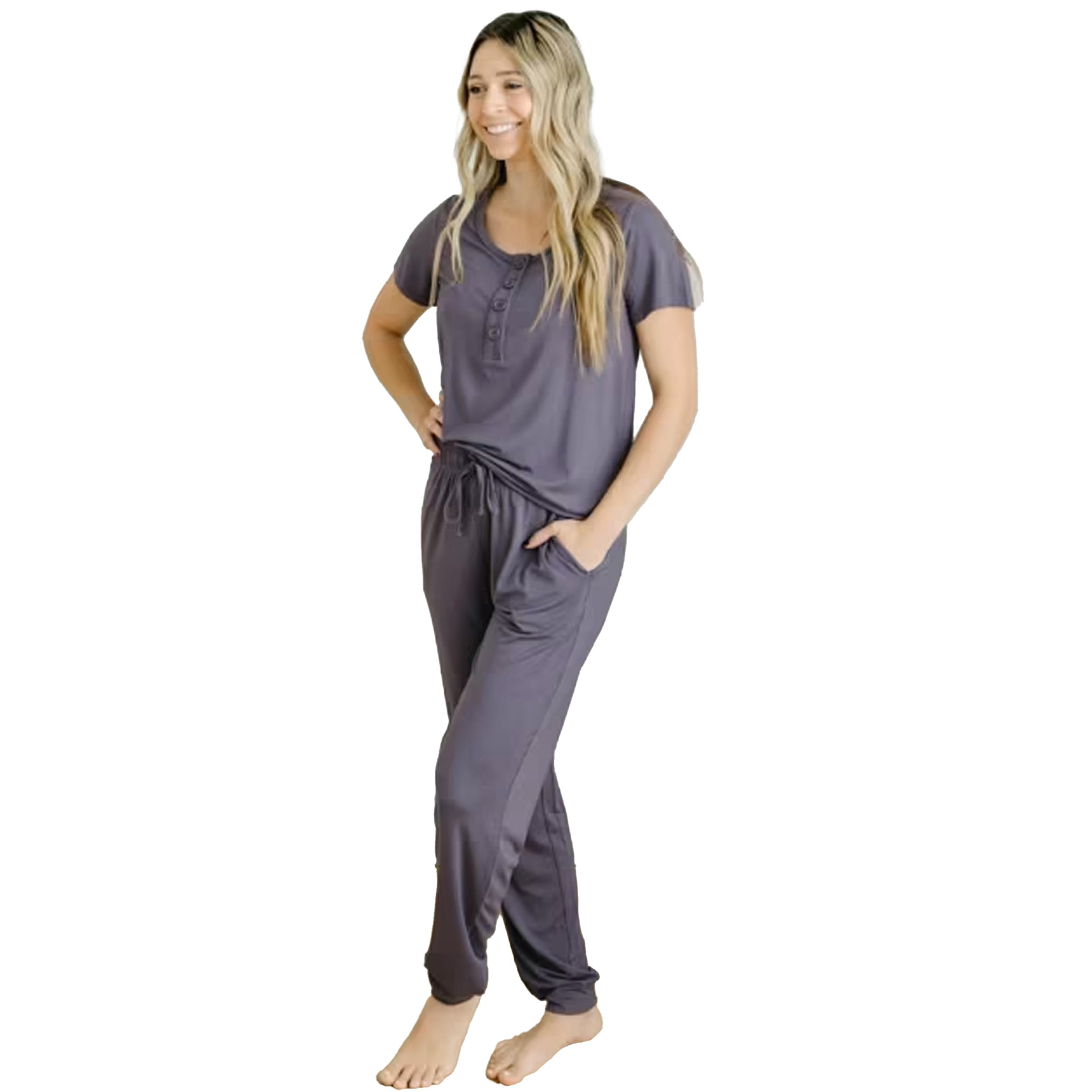 Love and Fit Mama Womens Lounge Set - Easy Nursing Access with Breathable Fabric - Super Soft and Comfortable Lounge Set