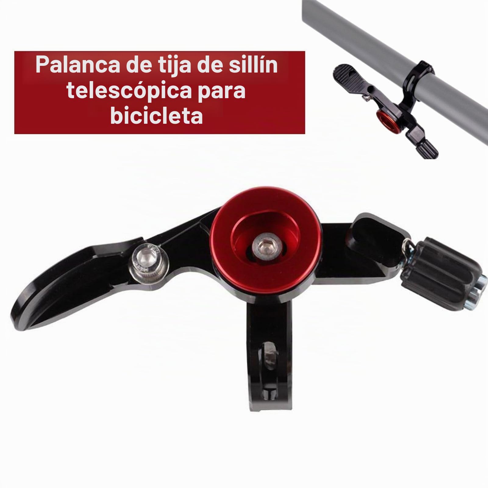 Jadeshay Palanca de Bloqueo Remoto,Bicicleta Altura Ajustable Palanca Tija de Sillín con Bicicleta Tija del Sillín Cable del Accesorio de Reparación MTB
