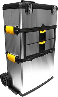 Stalwart 75-7577 Mobile 3-part Tool Box Stainless Steel