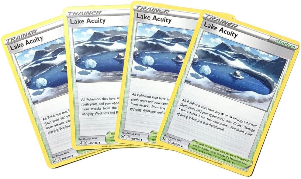 Lake Acuity 160/196 - Lost Origin - 4X Pokemon Trainer Card - Playset X4 NM