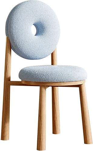 Miniatura 37 de JKGHK Donut Dining Chairs, Upholstered Kitchen Chairs with Back, Armless Living Room Chair with Metal Legs, Plush Accent Chair for Bedroom, Balcony,