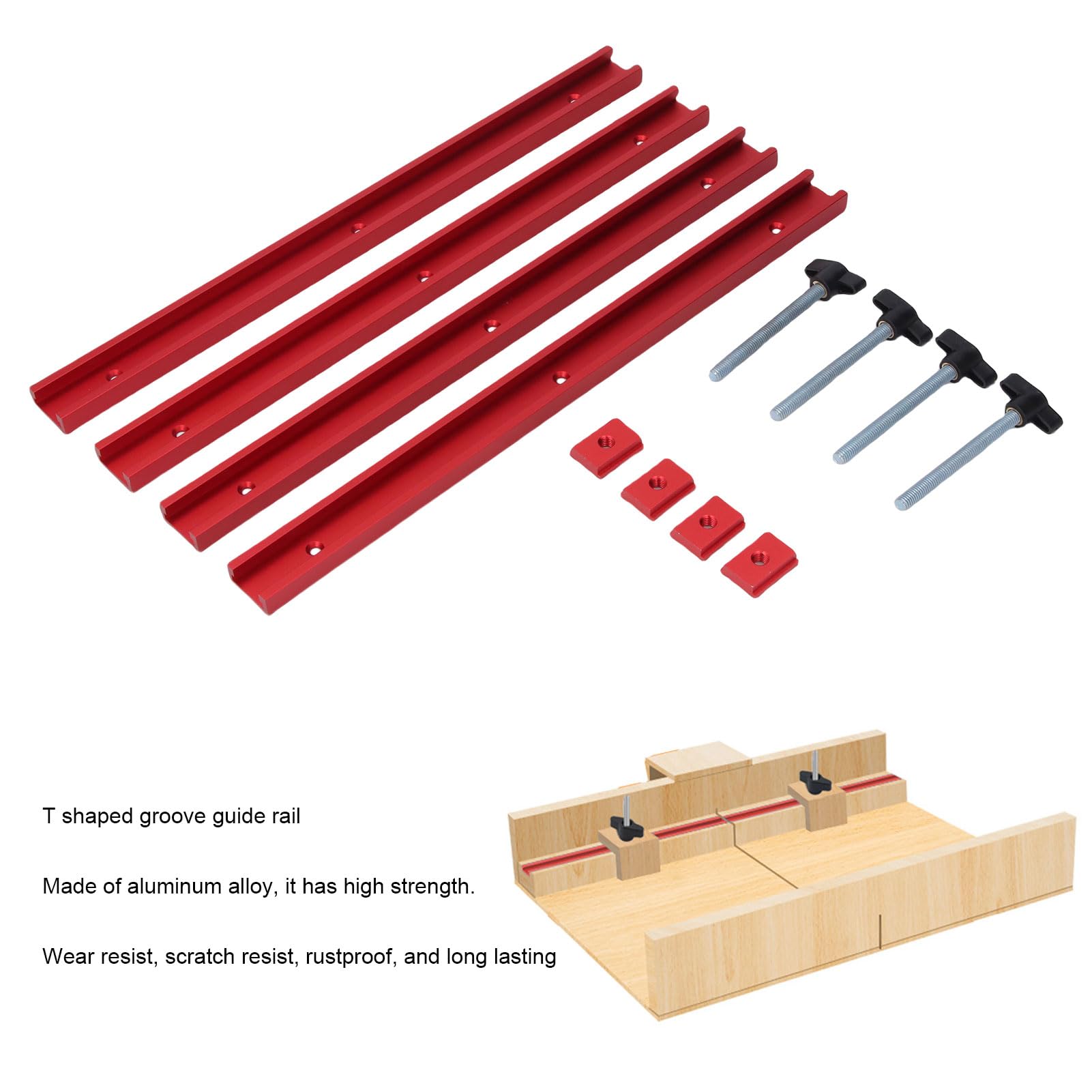 Keenso Set di T Slot e Slider, Profilo a Doppio Taglio da 15,75 Pollici