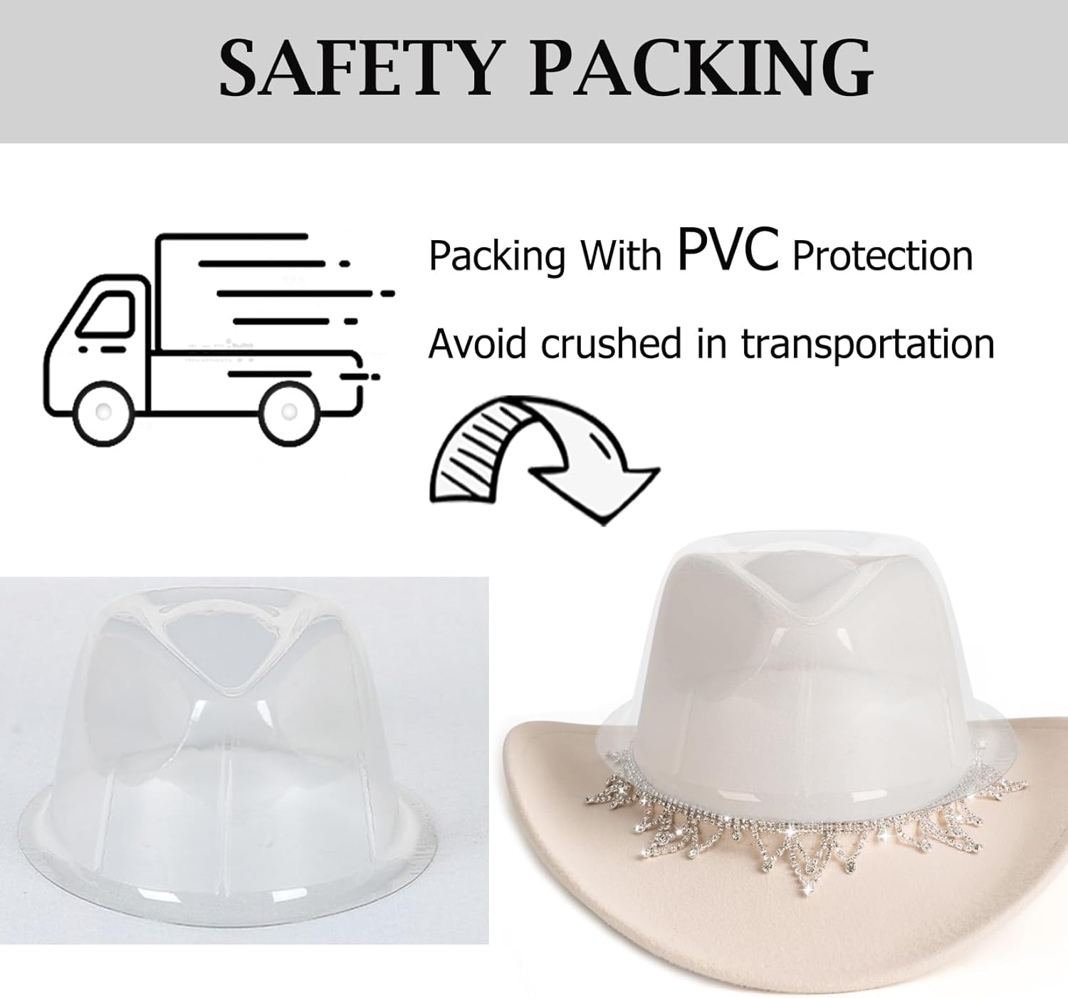 Cowboy Hats for Women Wide Brim Rhinestone Cowgirl Hat - Image 4