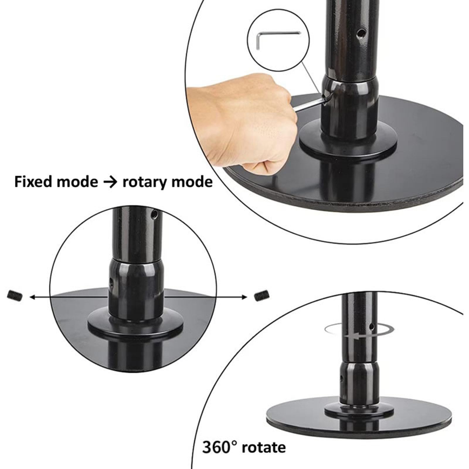 Barre Pôle de Danse Professionnel | Poteau De Fitness Portable/Amovible | Statique Et Rotatif | 45 Mm De DiamèTre | Hauteur RéGlable (223,5~274,5 Cm) | Capacité De Poids : 440 Lb,Black