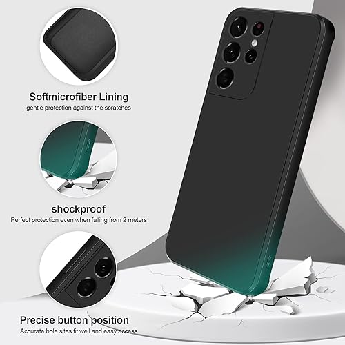 Miniatura 2 de GiiYoon Funda de silicona compatible con Samsung Galaxy S21 Ultra 5G, funda de cuerpo completo suave y sedosa al tacto con protección de cámara,