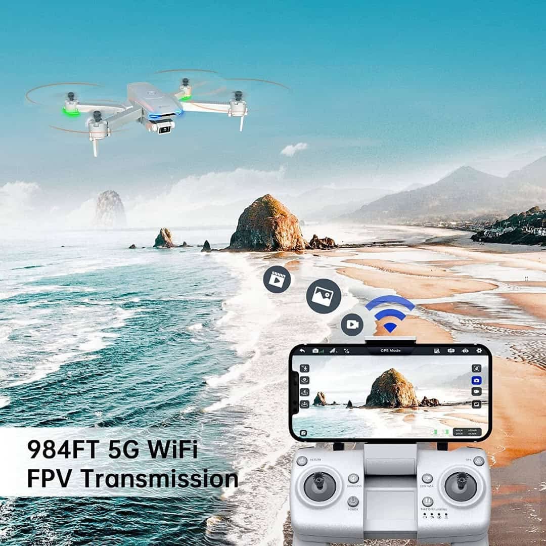 NAVRANGI GPS Drone with 4K Camera for Adults, DR-DG600C RC Quadcopter with Auto Return, Follow Me, Gesture Control, Point of Interest, Waypoints, Headless Mode, 1 Batteries, Compatible with VR Glasses 4
