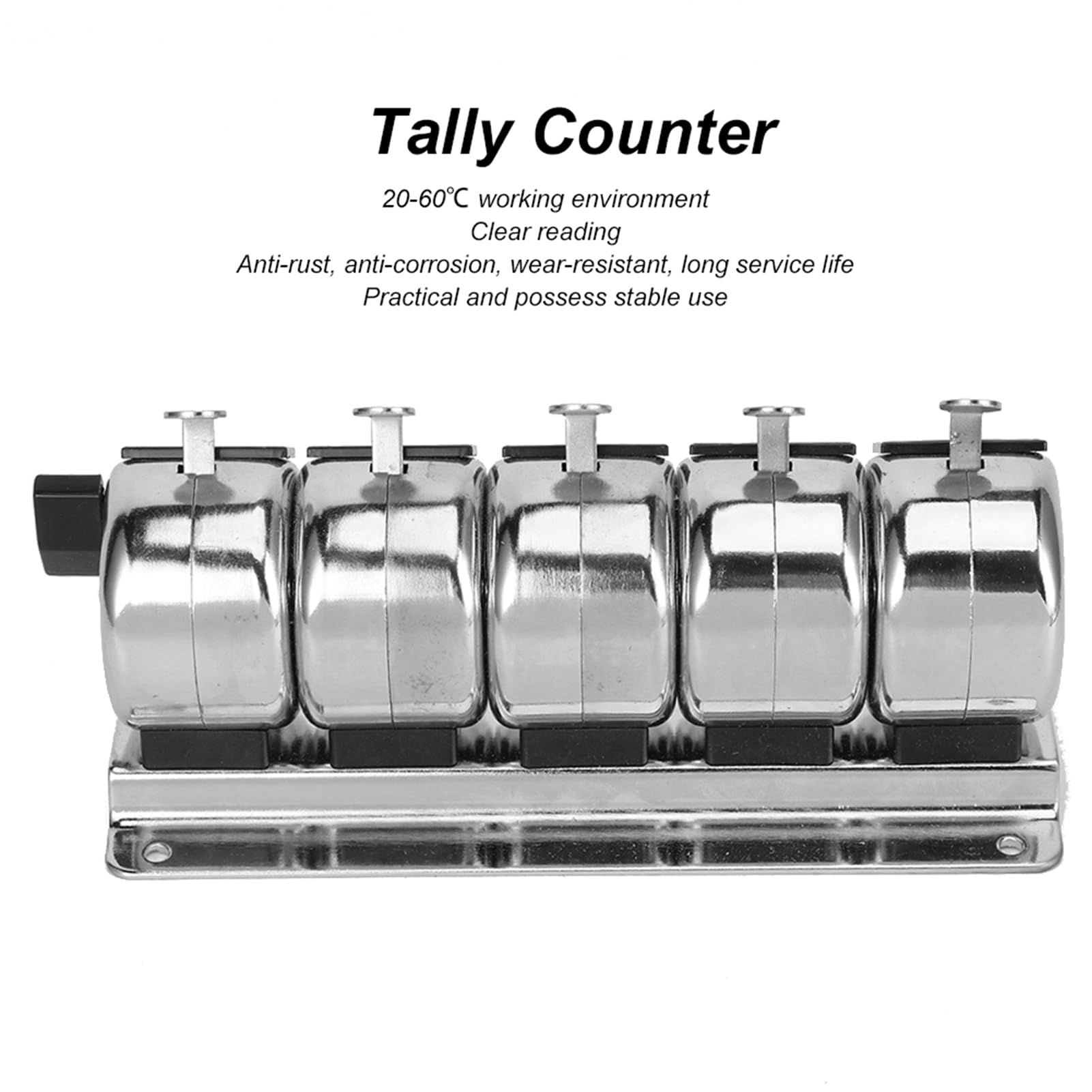 Tissting Compteur Mécanique en Métal, Clicker Manuel à 4 Chiffres 5 Unités | Compteur Clicker Acier Inoxydable Affichage Clair 0 à 9999 Réinitialisation Manuelle pour Événements Sportif Usine Aéroport