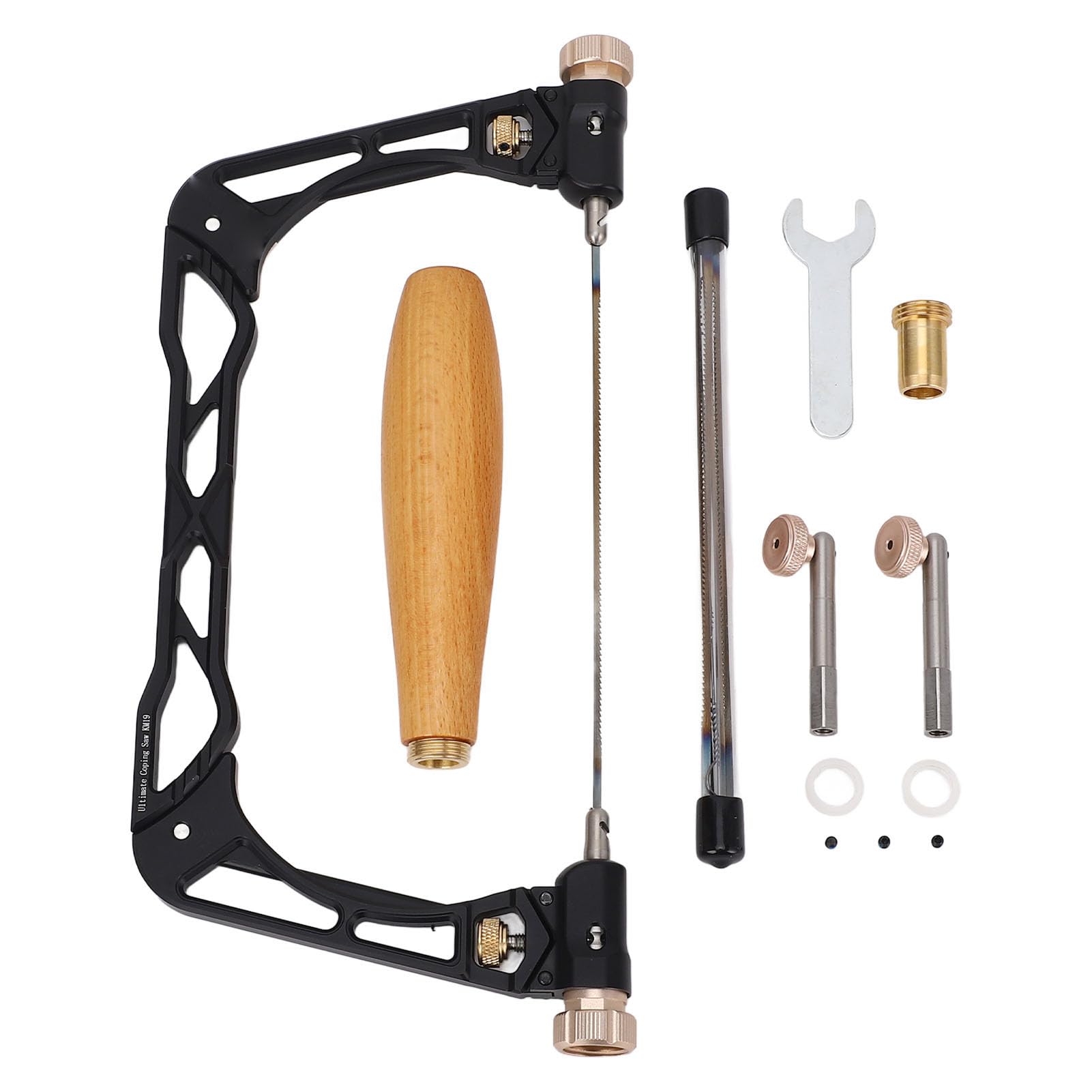 Afire el Marco de Acero con 7 Hambrientos de Sierra, Profundidad de Sierra de 10 Cm, Juego de Sierra para Manos para Carpintería en Forma de U, Sierra Manual Multifunción para