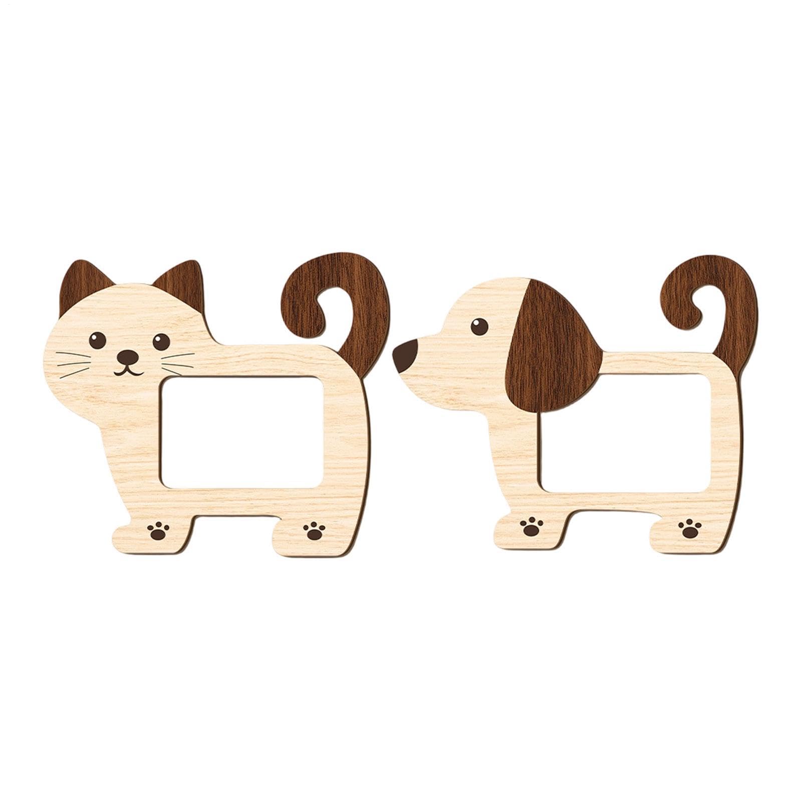 Cadres photo chat et chien en bois pour personnaliser votre bureau ou chambre