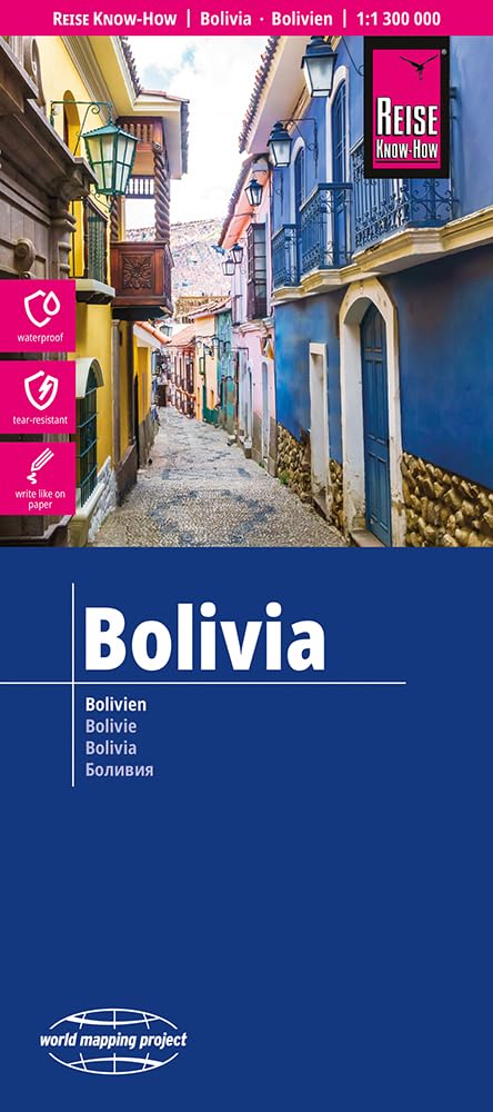 Reise Know-How Landkarte Bolivien / Bolivia (1:1.300.000): reiß- und wasserfest (world mapping project)