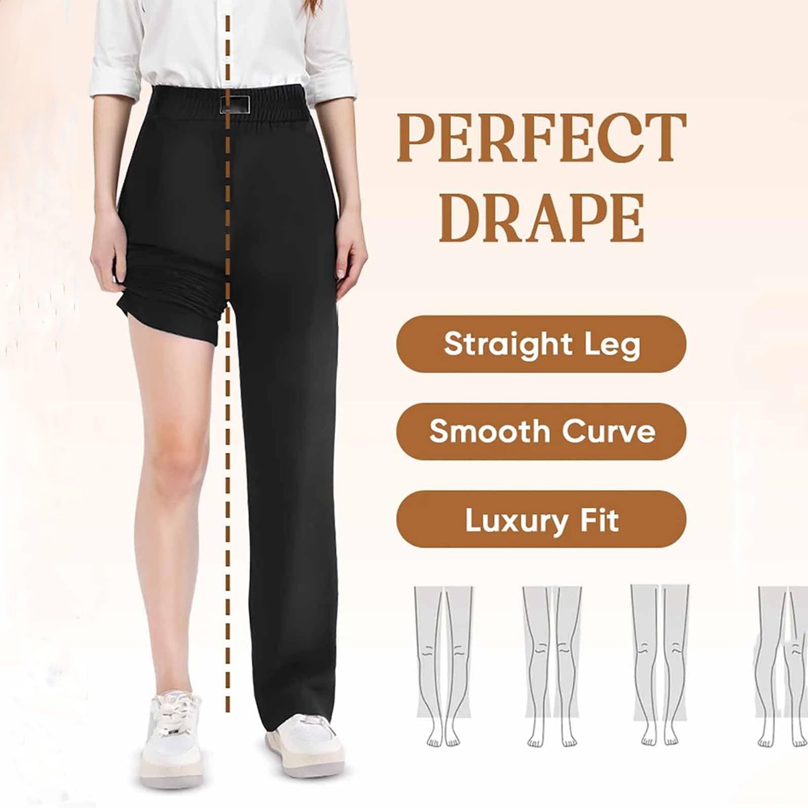 Pantalones de chándal para mujer, corte recto, pantalones deportivos para mujer, pierna ancha, pantalones de ocio, elásticos, elásticos, pantalones de palazzo, pantalones de mujer, pantalones de