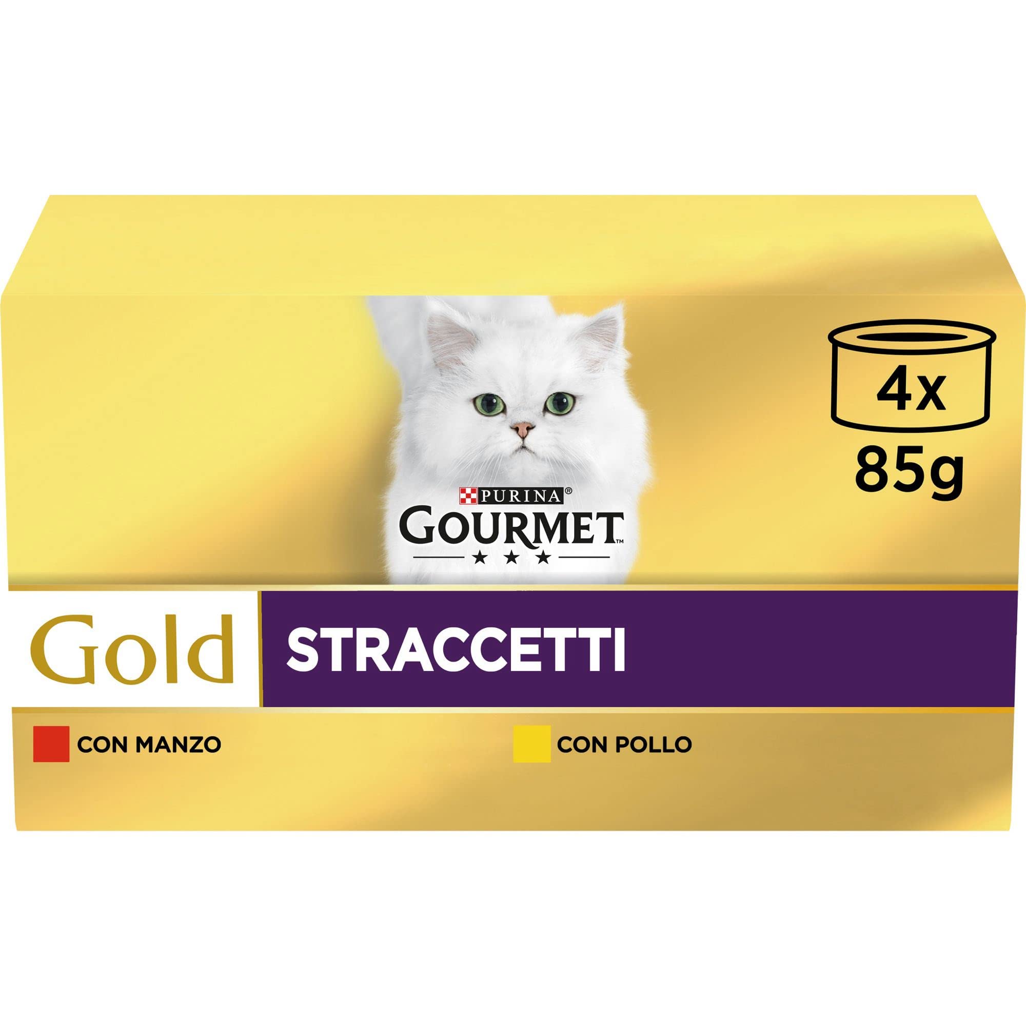 Gourmet Purina Gold - Cuchillos de Comida húmeda para Gatos con Carne y Pollo, 48 Bolsas de 85 g