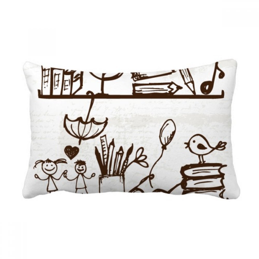 Oreiller lombaire bibliothèque pour lit enfant - Grand coussin décoratif canapé 16x24 pouces