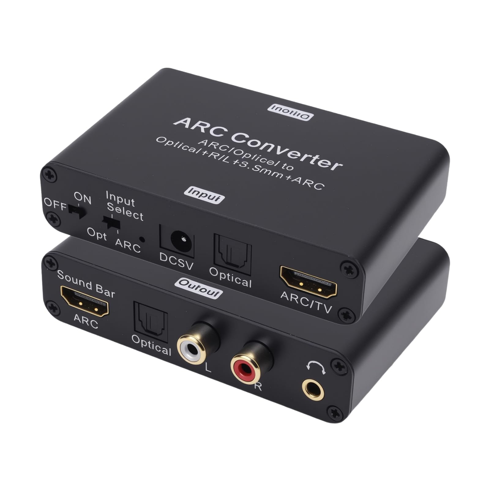 VBESTLIFE Extractor de Audio de ARC HDMI de 192kHz, ARC óptico/spdif HDMI a óptico/spdif ARC L/r 3.5 Mm Conversor Estéreo DAC, Adaptador Digital a Analógico