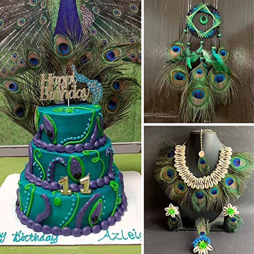 Larryhot Natural Peacock Feathers Bulk - 40Pcs 10-12 Inches Feathers For Diy Crafts, Wedding, Home And Holiday Party Decorations #TOP5