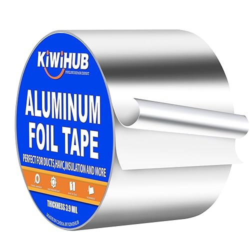 KIWIHUB cinta de aluminio de 0.165in (2 pulgadas-82 pies), color plateado, buena para HVAC, sellado y parches de conductos de aire frío y caliente,