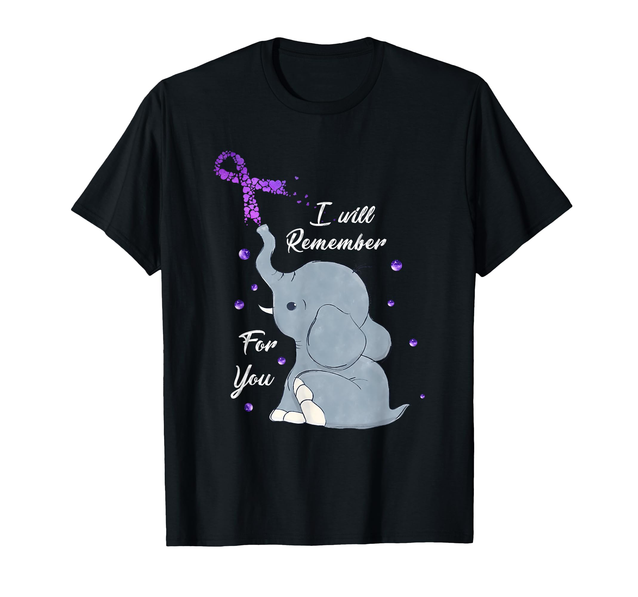 Elephant I Will Remember For You Alzheimer's Awareness T-Shirt