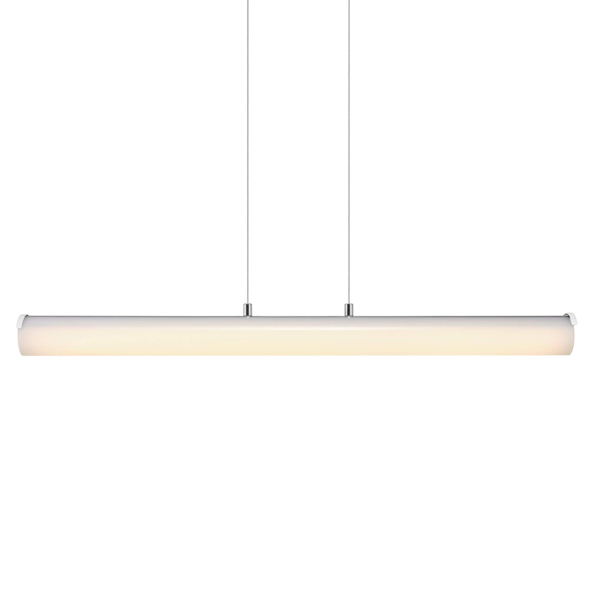 GLOBE Electric Calypso 20W Integrated LED Pendant Lighting, Chrome, Frosted Acrylic Shade, 1700 Lumens, Warm White 3000 Kelvin, 80 CRI