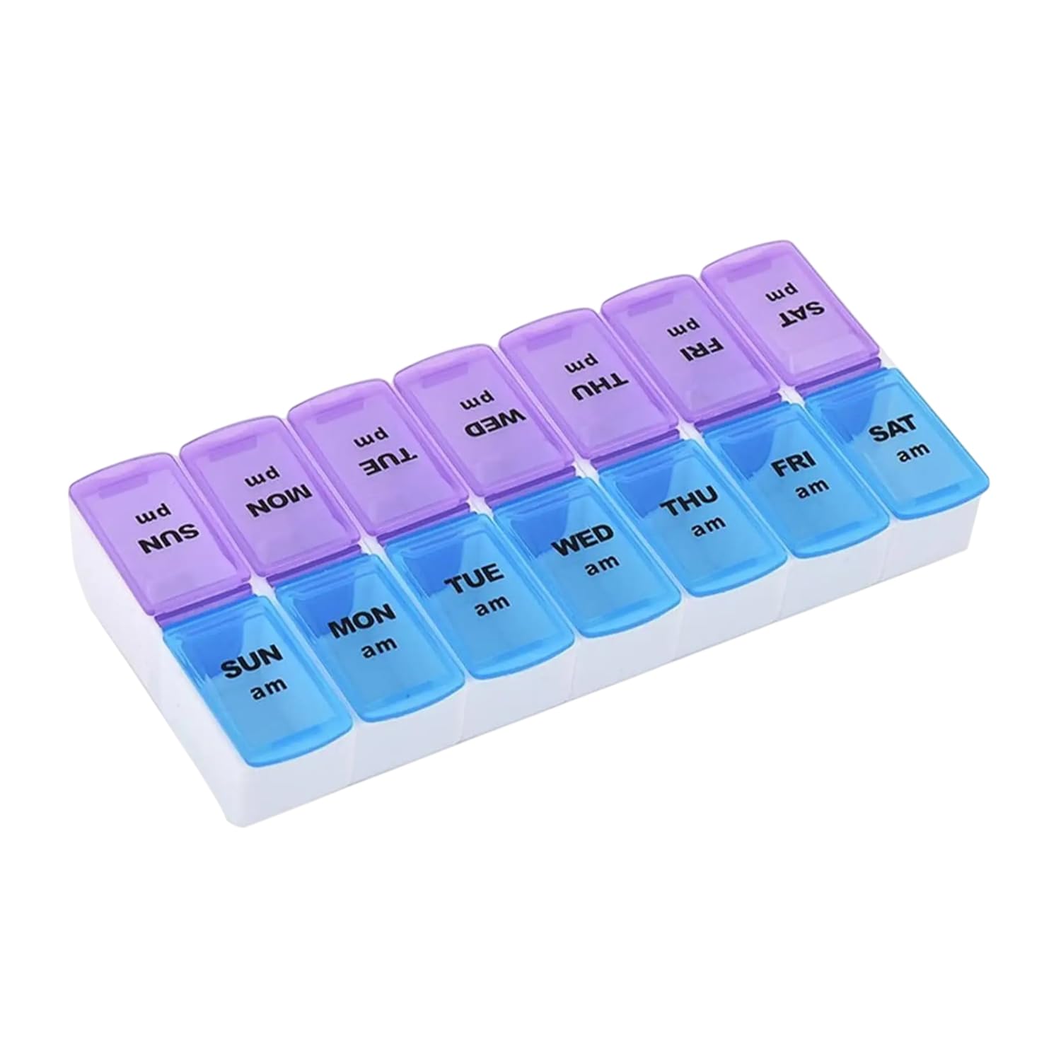 Oblivion Weekly Pill Box Organizer – Medicine Planner with Compartments – Travel-Friendly Vitamin & Tablet Holder – Moisture-Proof, Sorter & Reminder Case for Medication & Supplements (2 Time)-image-22