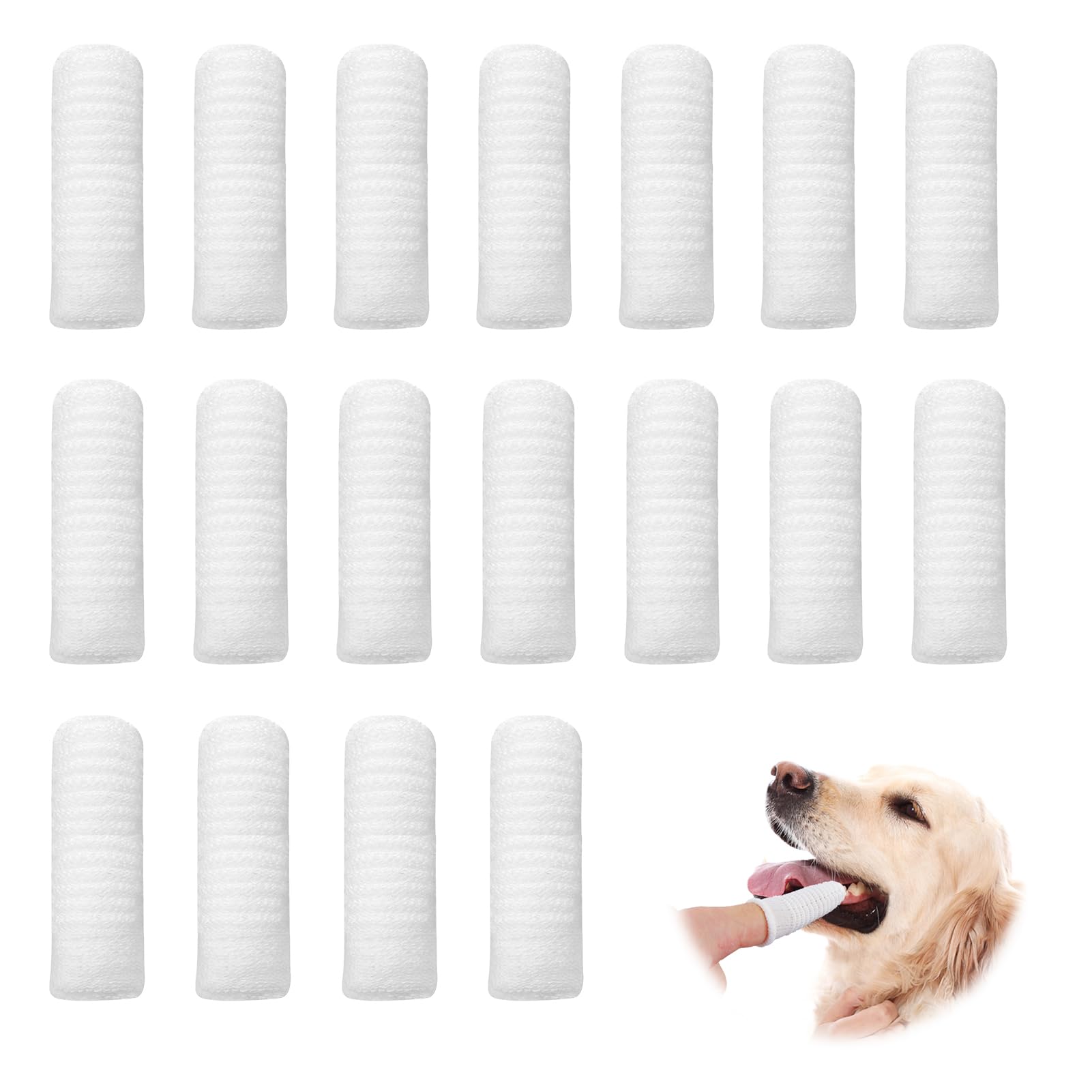 18 unidades cepillo de dientes para perros, cepillo de dientes para perros, reutilizables, cepillo de dientes para dedos de mascotas, cuidado dental para perros, eficiente y limpio de tejido de punto