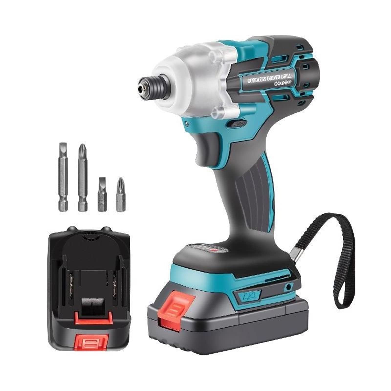 20V Brushless Electric Screwdriver 1300in-lbs Lithium-ion Battery Rechargable Cordless Drill Driver DIY Impact Power Tool
