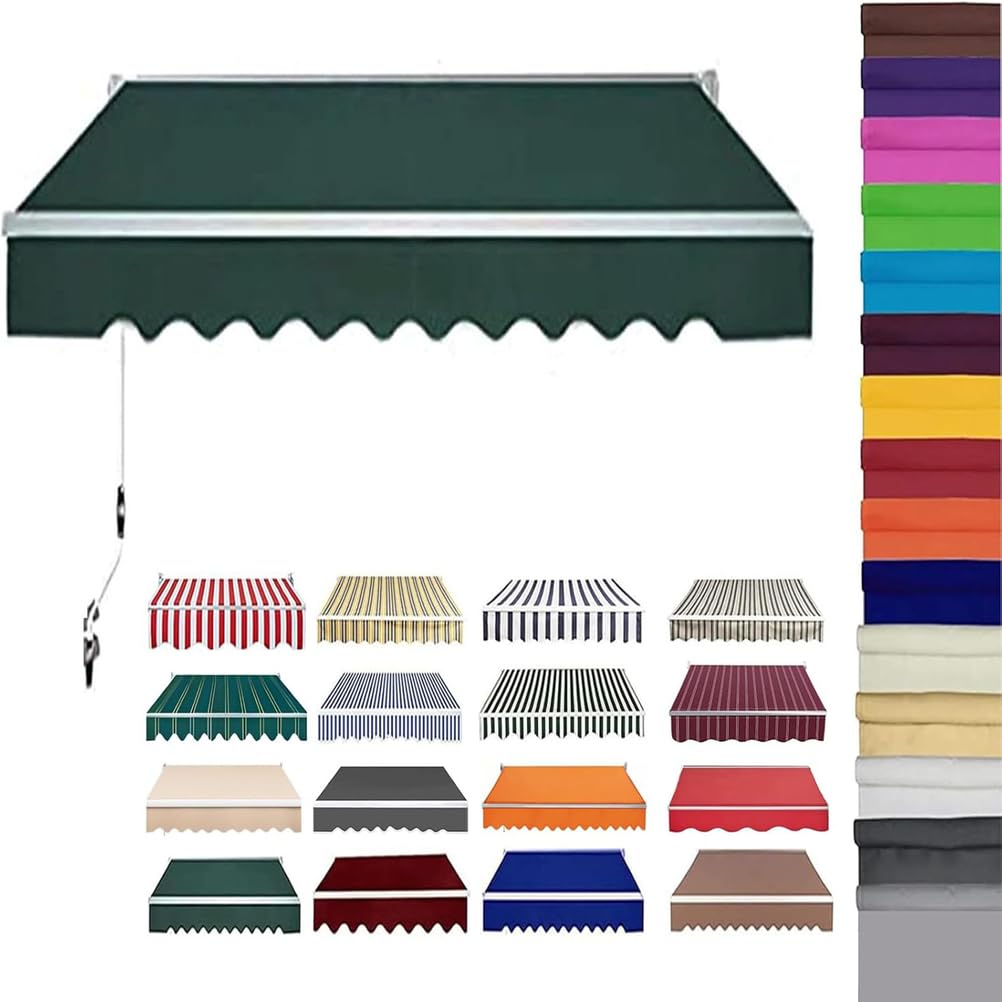 Retractable Patio Awning Fabric Replacement Waterproof Polyester Shade Cover Outdoor Sunshade Awning Cover Canopy Canvas for Yard Deck Balcony,without Frame,05,(20x5ft) 6x1.5m