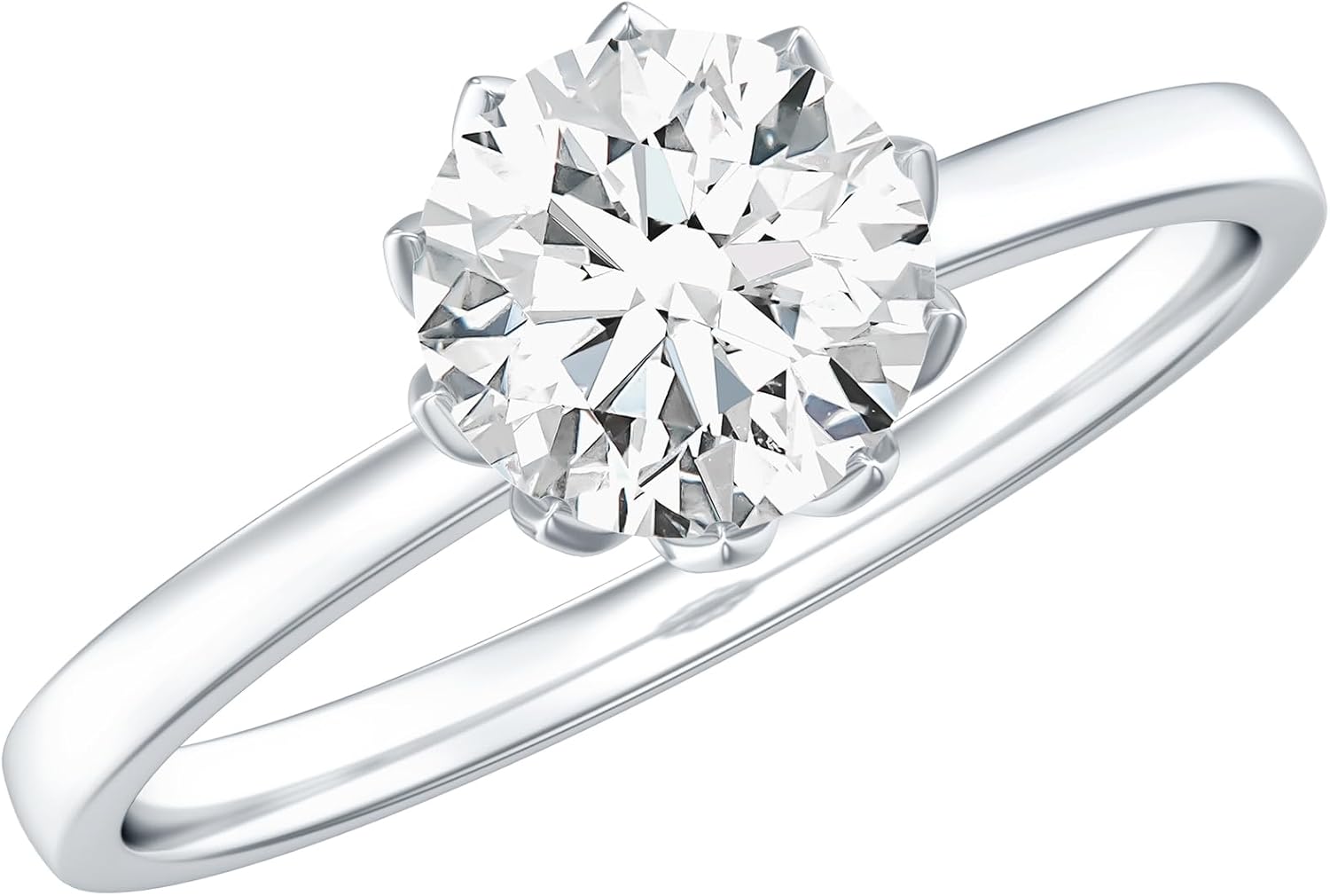 Mothers Day Gift, Certified 0.9 Carat Moissanite Engagement Ring, D-Vs1 Quality, Moissanite Solitaire Ring