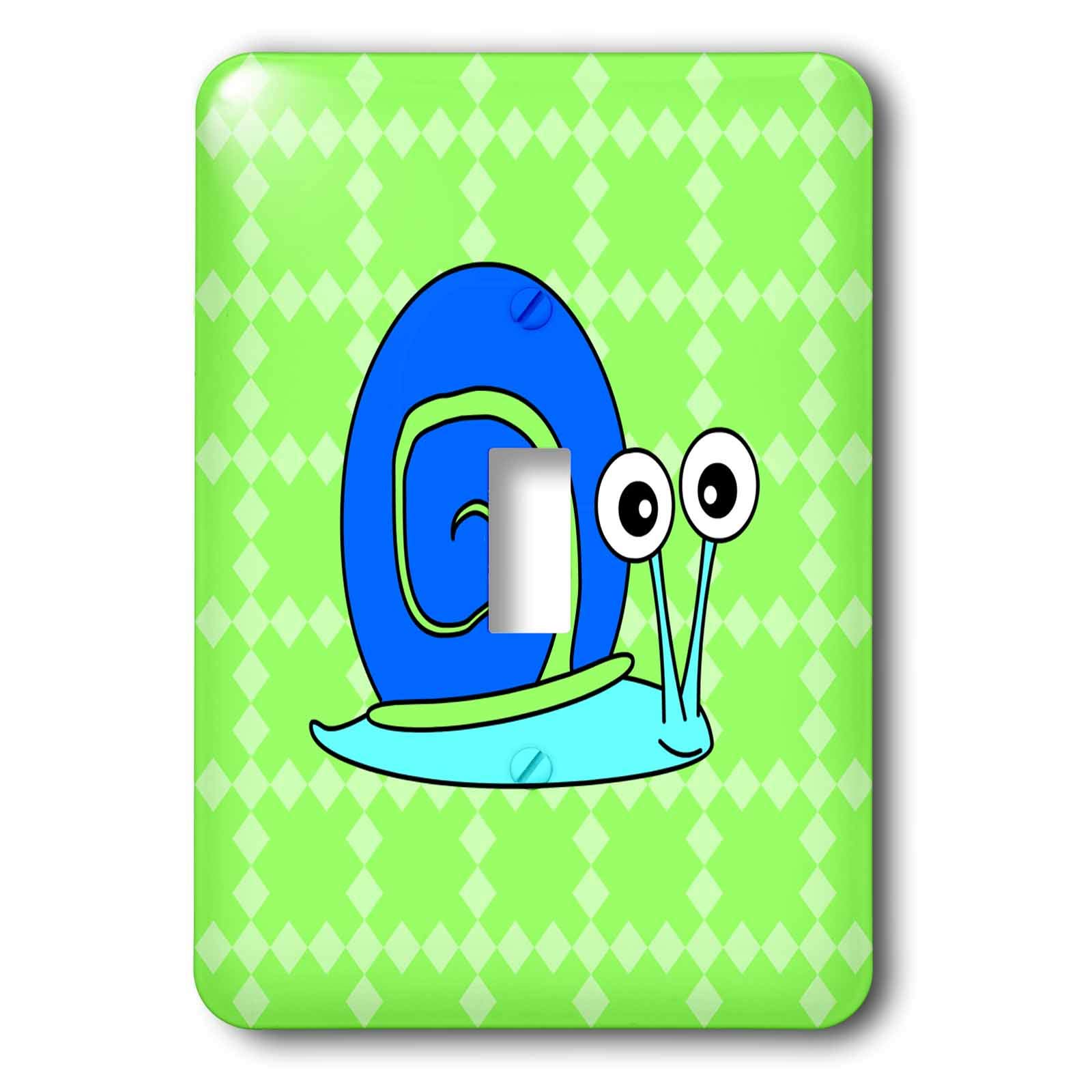 Interrupteur à bascule motif escargot 3dRose lsp_6289_1 vert bleu accessoire électrique mural