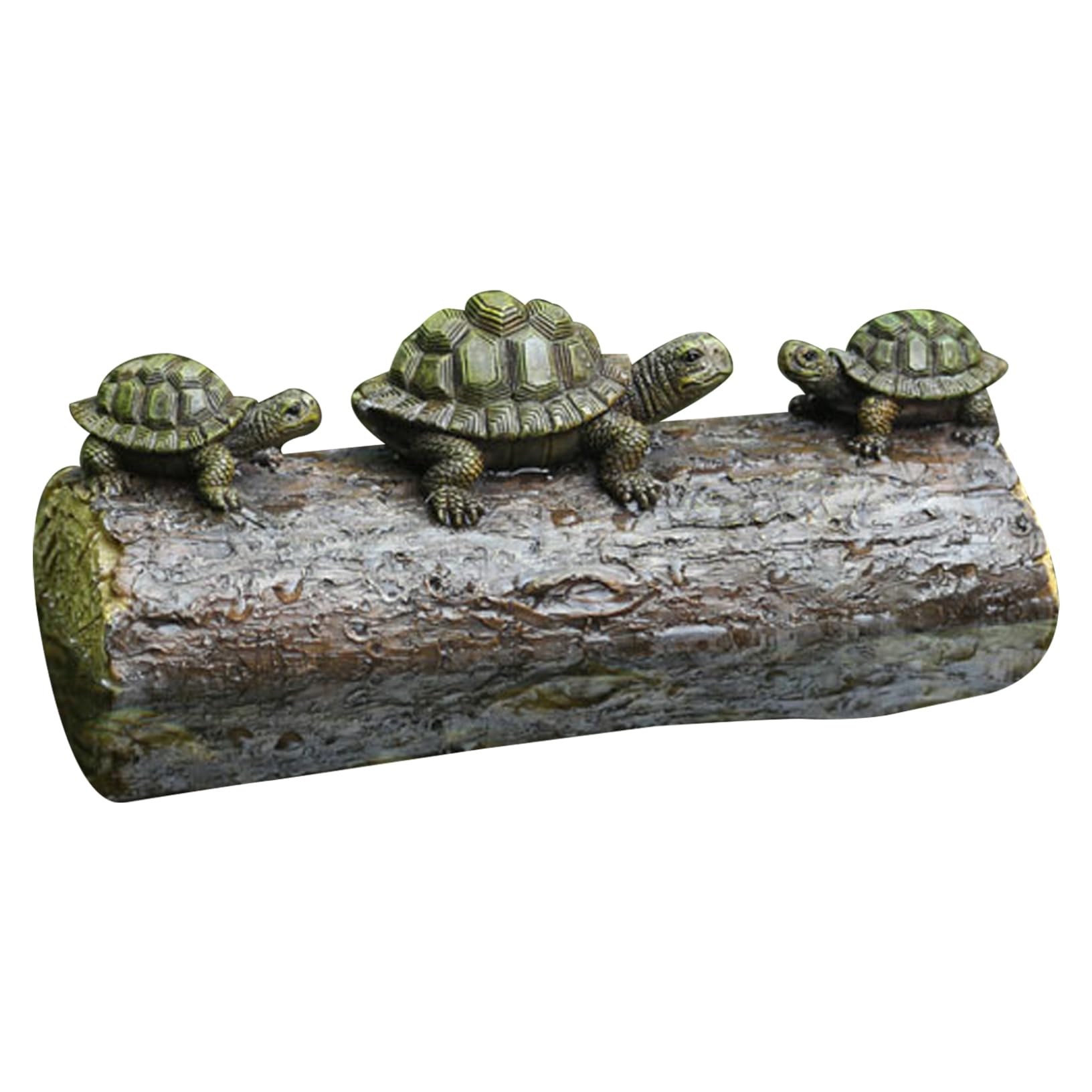 Wedhapy Sea Turtle Decor Turtle Statue Resting on Wood Realistic Adorable Resin Sea Figurine for Pool, Pond Lawn 8.7x3.5x2.4 In Outdoor Garden Decor Yard