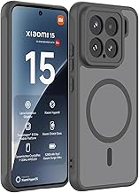 Vanrain Magnetic Case for Xiaomi Mi 15, Compatible with MagSafe, Magnetic Protective Case, Shockproof, Scratch-Resistant, Matt, Translucent Back Mobile Phone Case, Black