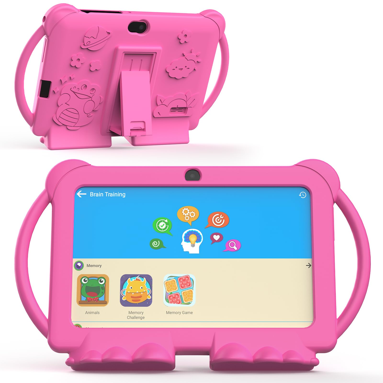 Aheadthink Kids Tablet 7 inch Toddler 4GB RAM 32GB ROM Tablets IPS Touch Screen, Iwawa & Parent Control Kid Tablet WiFi Dual Camera, Shockproof Case.