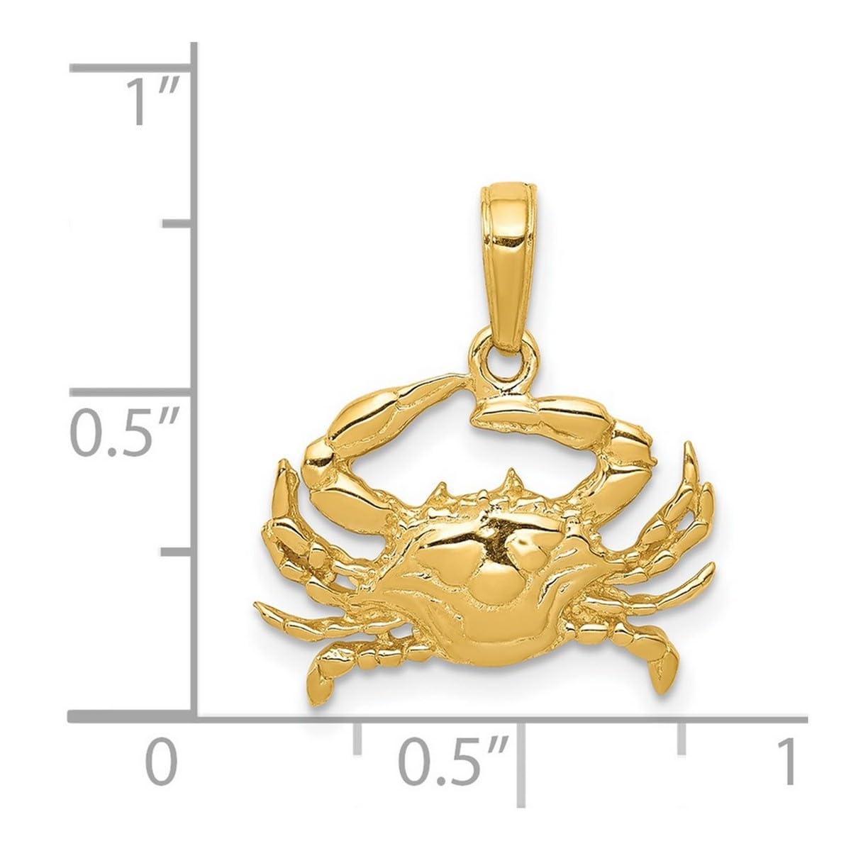 14 ct Gold Blau Krabbe Anhänger – Maßnahmen 20 x 18.8 mm