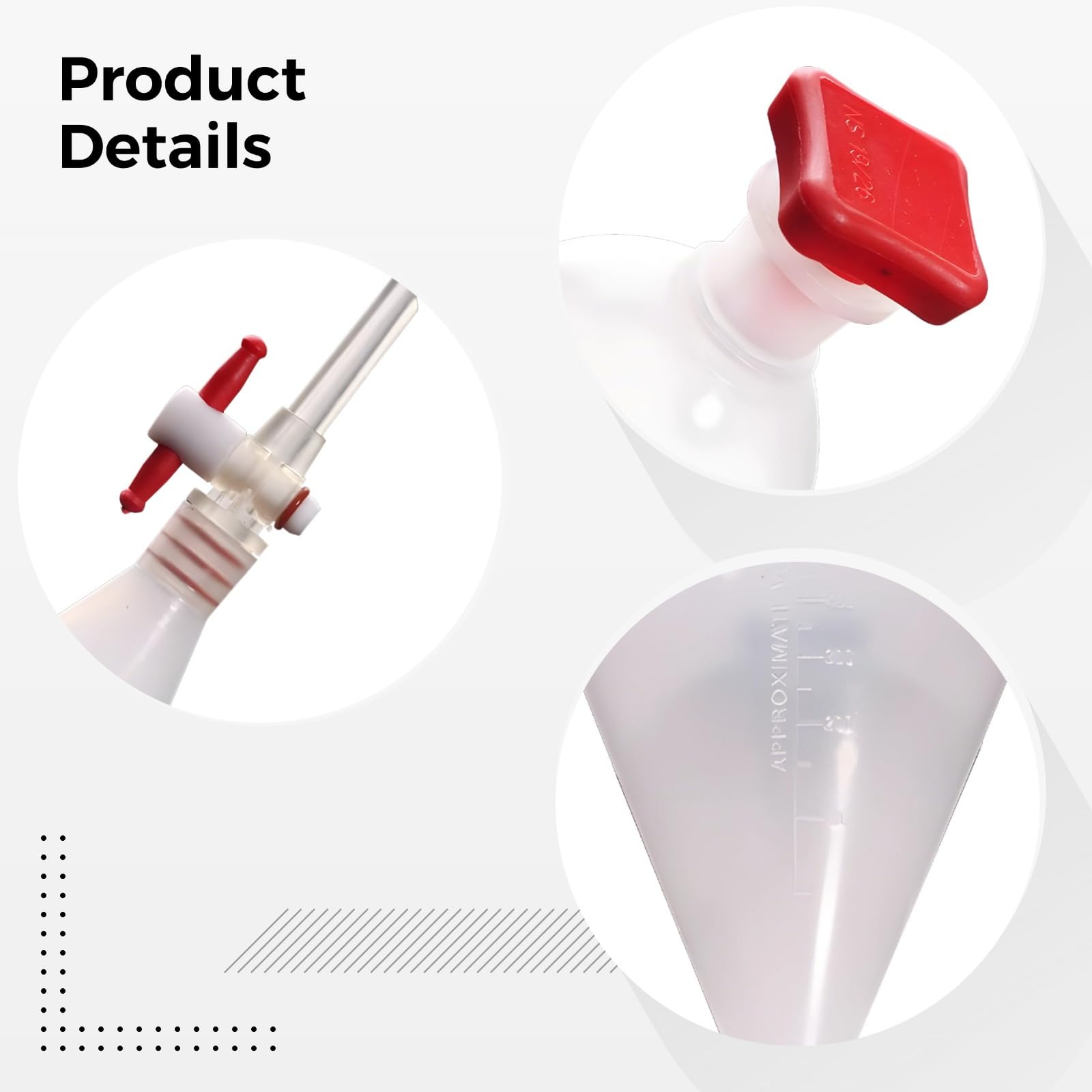 Embudo separador de 1000 ml, plástico con llave de paso, resistente al calor para uso en laboratorio, marcas de graduación transparentes para precisión