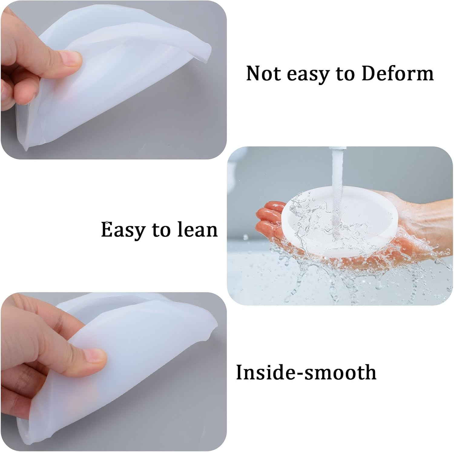 WANDIC Resin Molds Set of 7 - Epoxy Casting Moulds With Round Coaster, Square Tray, Heart, and Cloud Stand for Jewelry Making DIY Craft