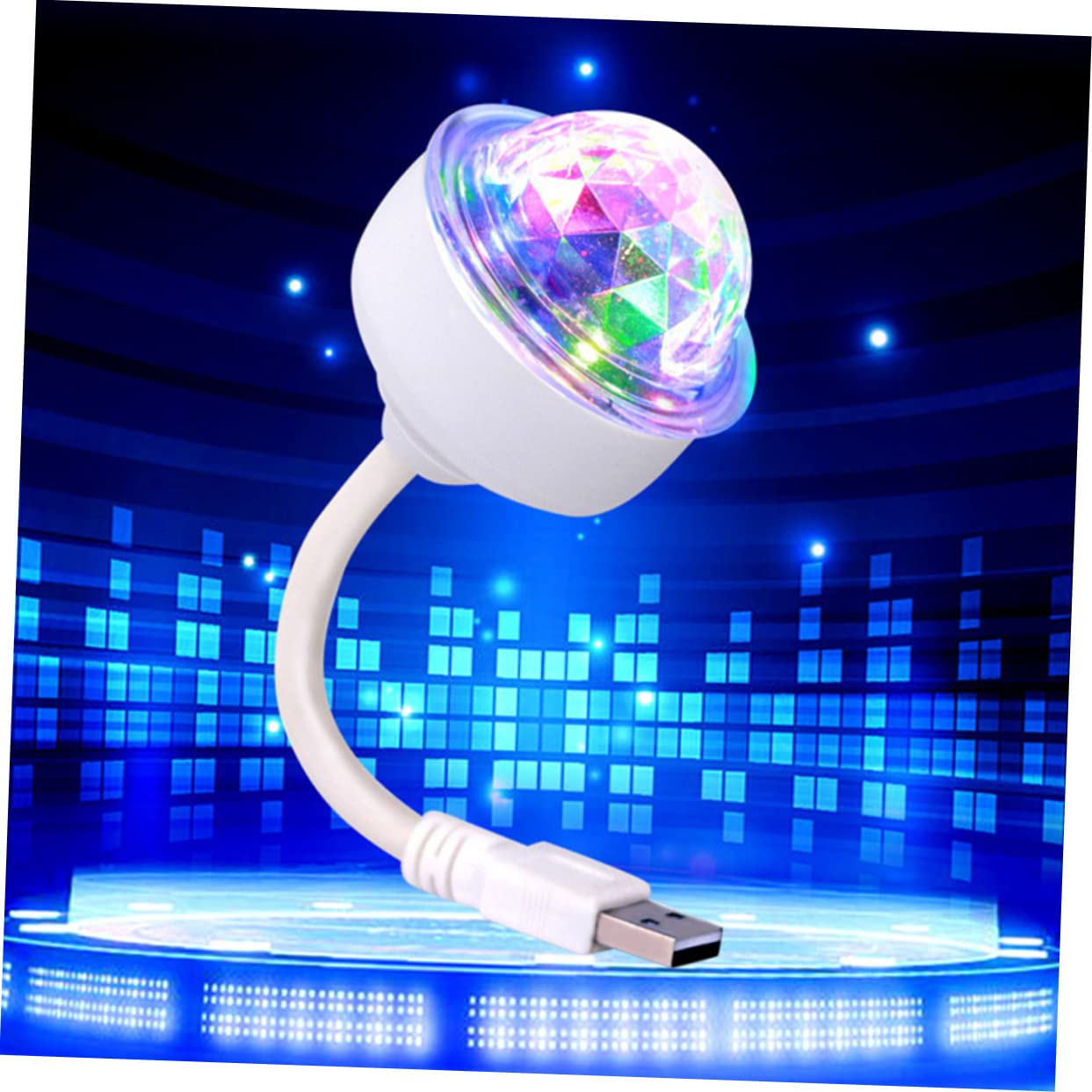 Cabilock Disco Car Light 2 Pack Led Mini Disco Lights Portable Stage Lighting Powered for Home Party Club