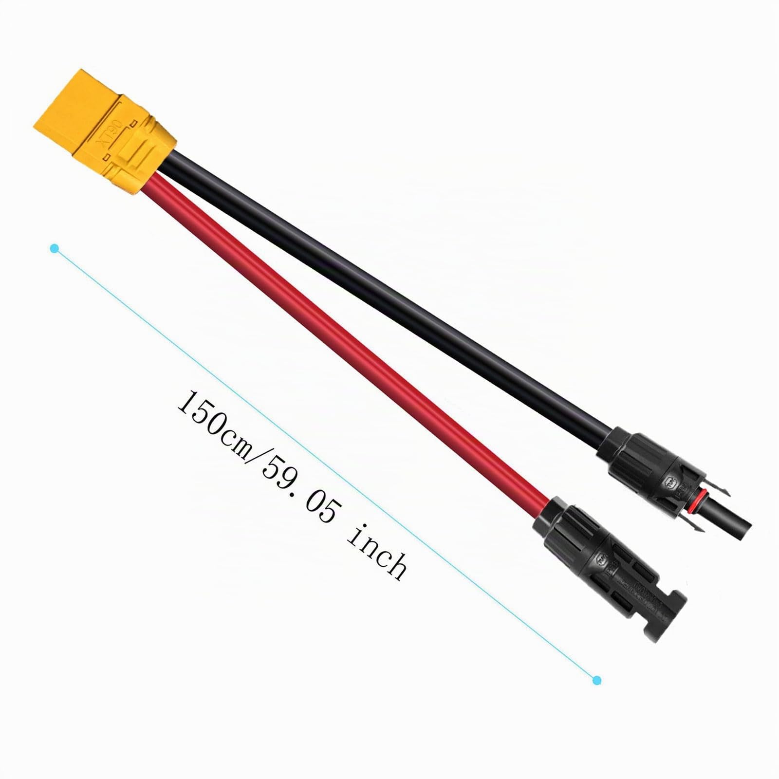 Câble d'extension solaire vers XT90 10 AWG – Compatible avec Bluetti Power Station, 150 cm (femelle)